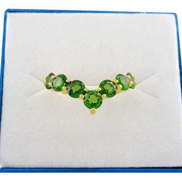 Genuine 1.75 Cts Tsavorite Ring .925 Sterling Silver - Picture 3 of 4